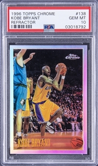 1996-97 Topps Chrome Refractor #138 Kobe Bryant Rookie Card – PSA GEM MT 10